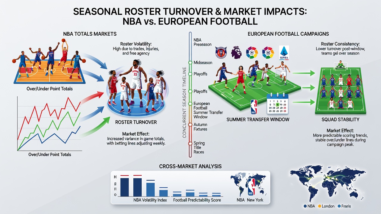 Datenvisualisierung zu Roster-Turnover und Marktbewegungen in der NBA