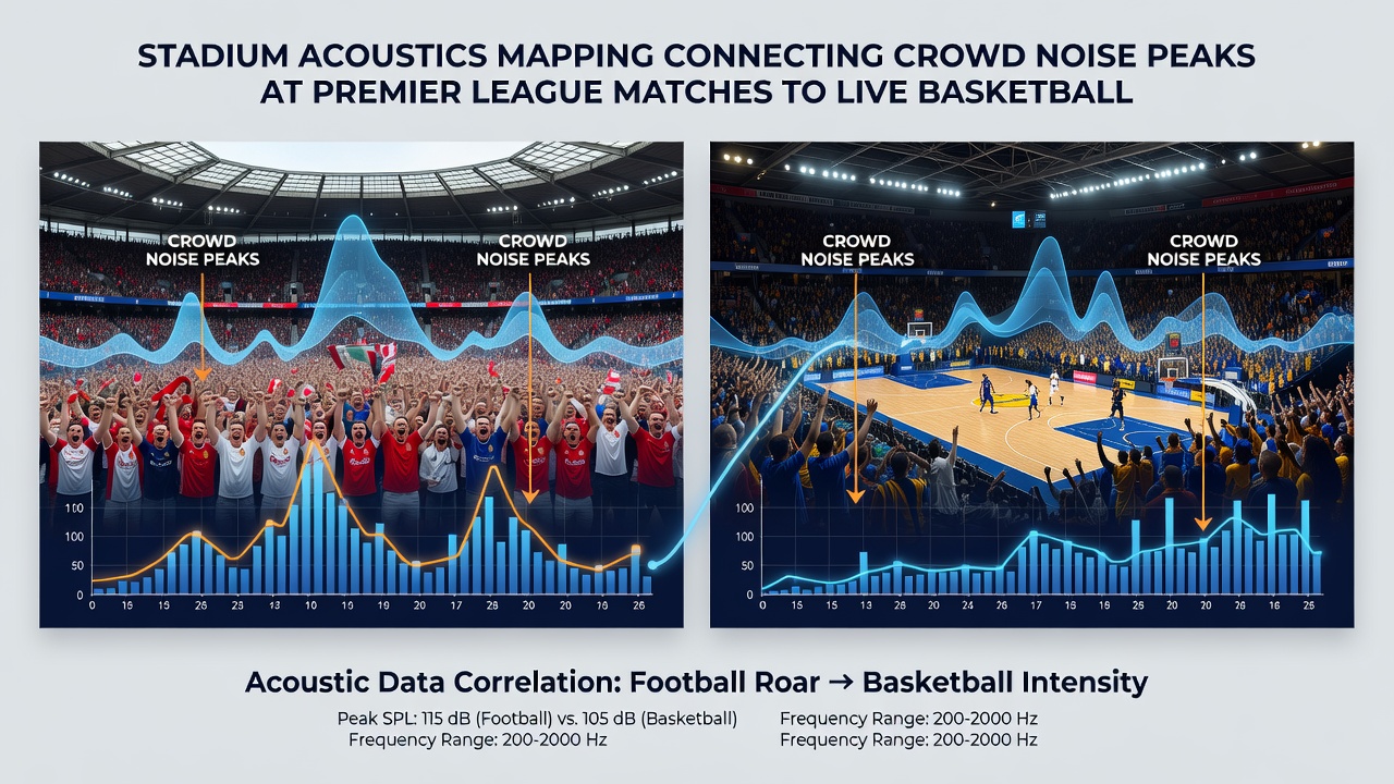 Diagramm zur Synchronisation von Lärmdaten mit Basketball-Totals-Anpassungen und Casino-Belohnungszyklen